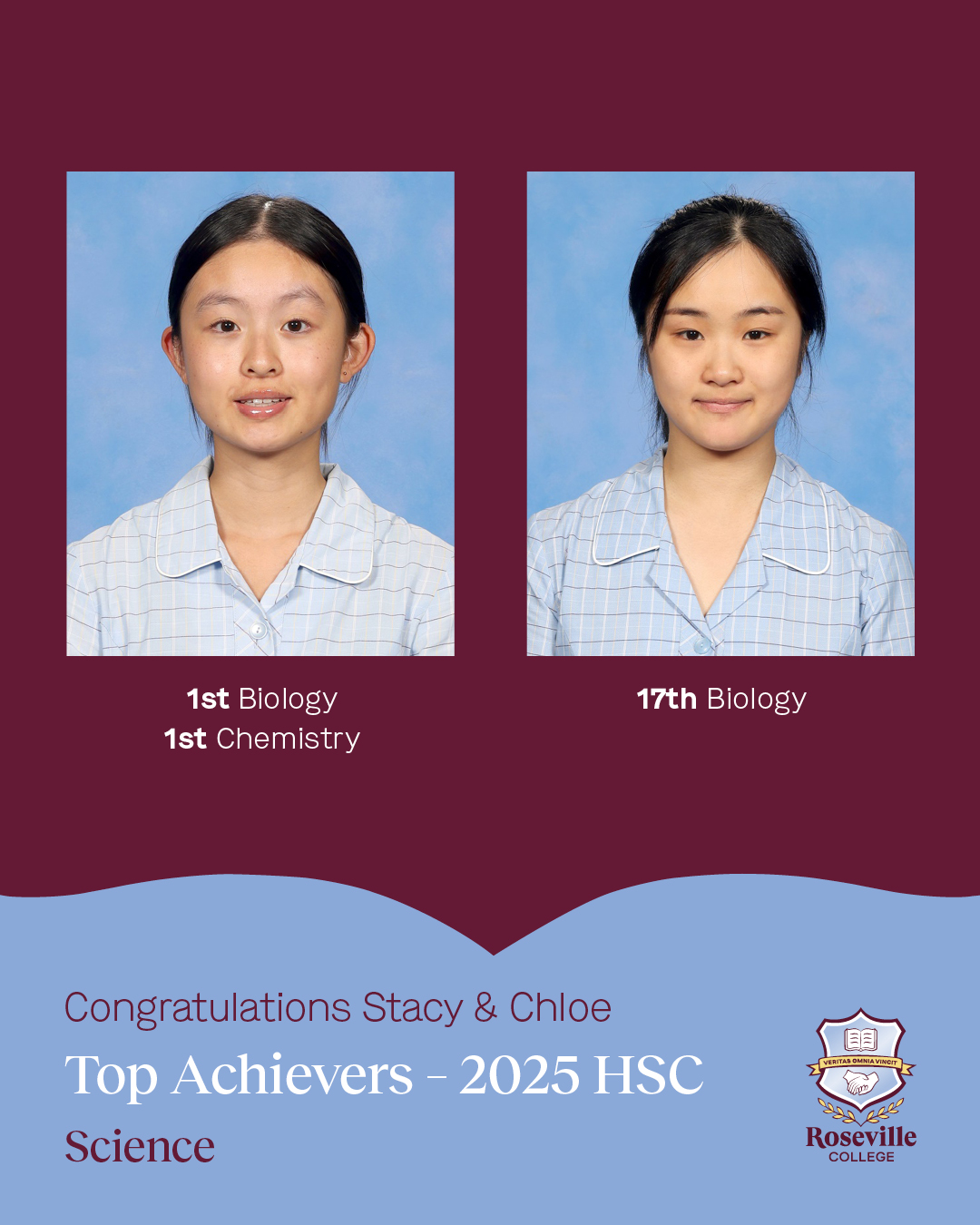 Roseville - Congratulations to our 2025 HSC Top Achievers in Science ...