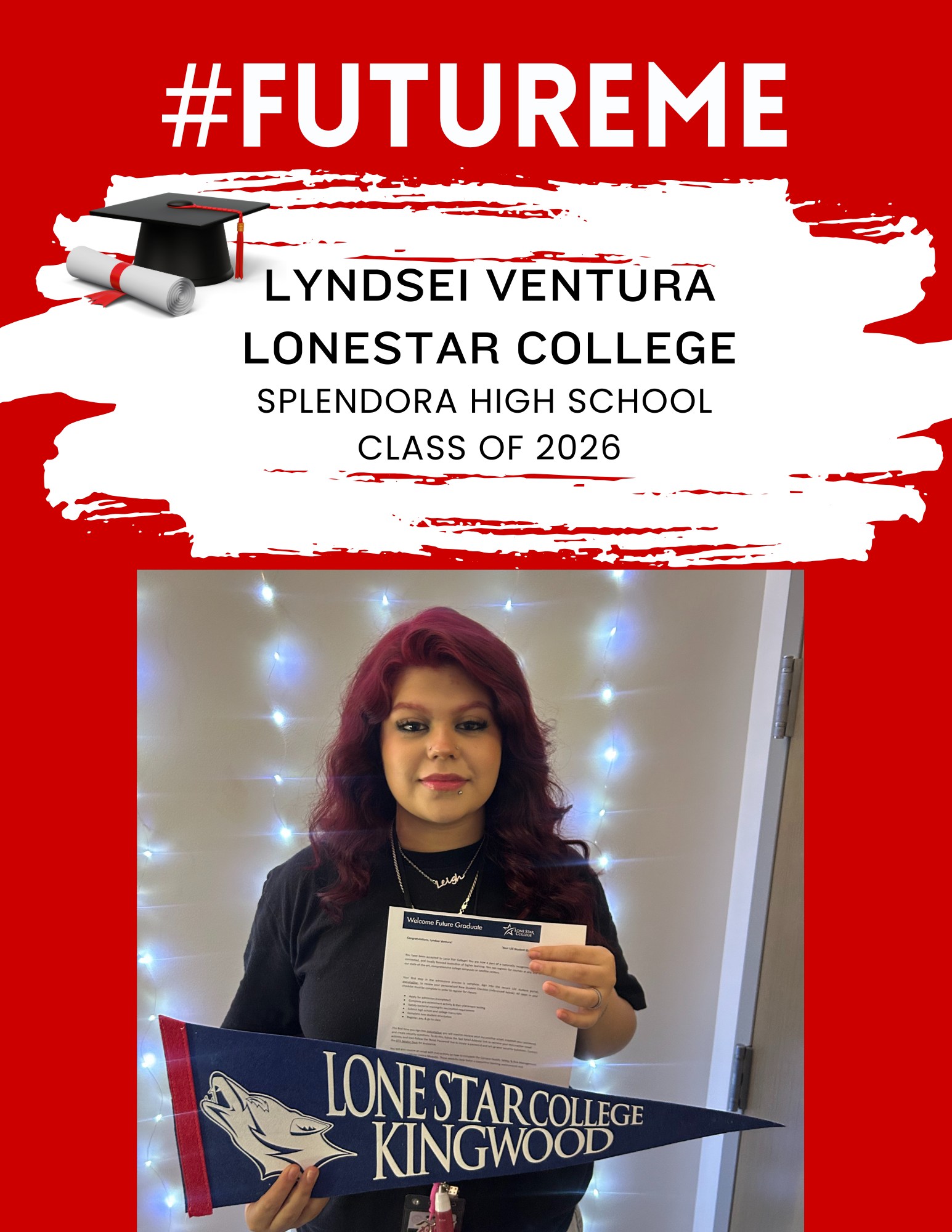 Splendora - Congratulations to Lyndsei Ventura on her acceptance to ...