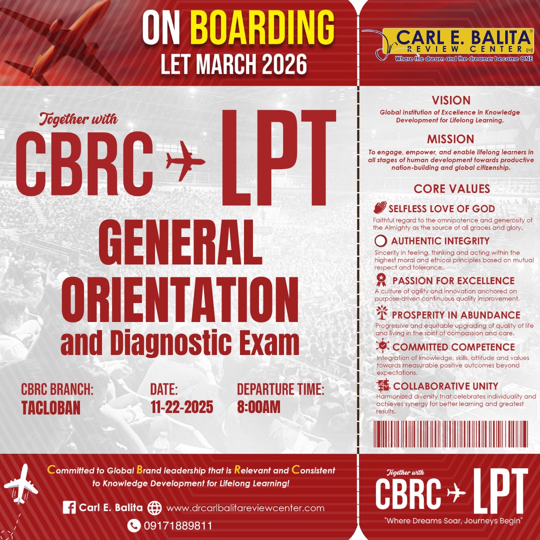 Cbrc Tacloban - READY, SET, LET! MARCH 2026 REVIEW... | Facebook