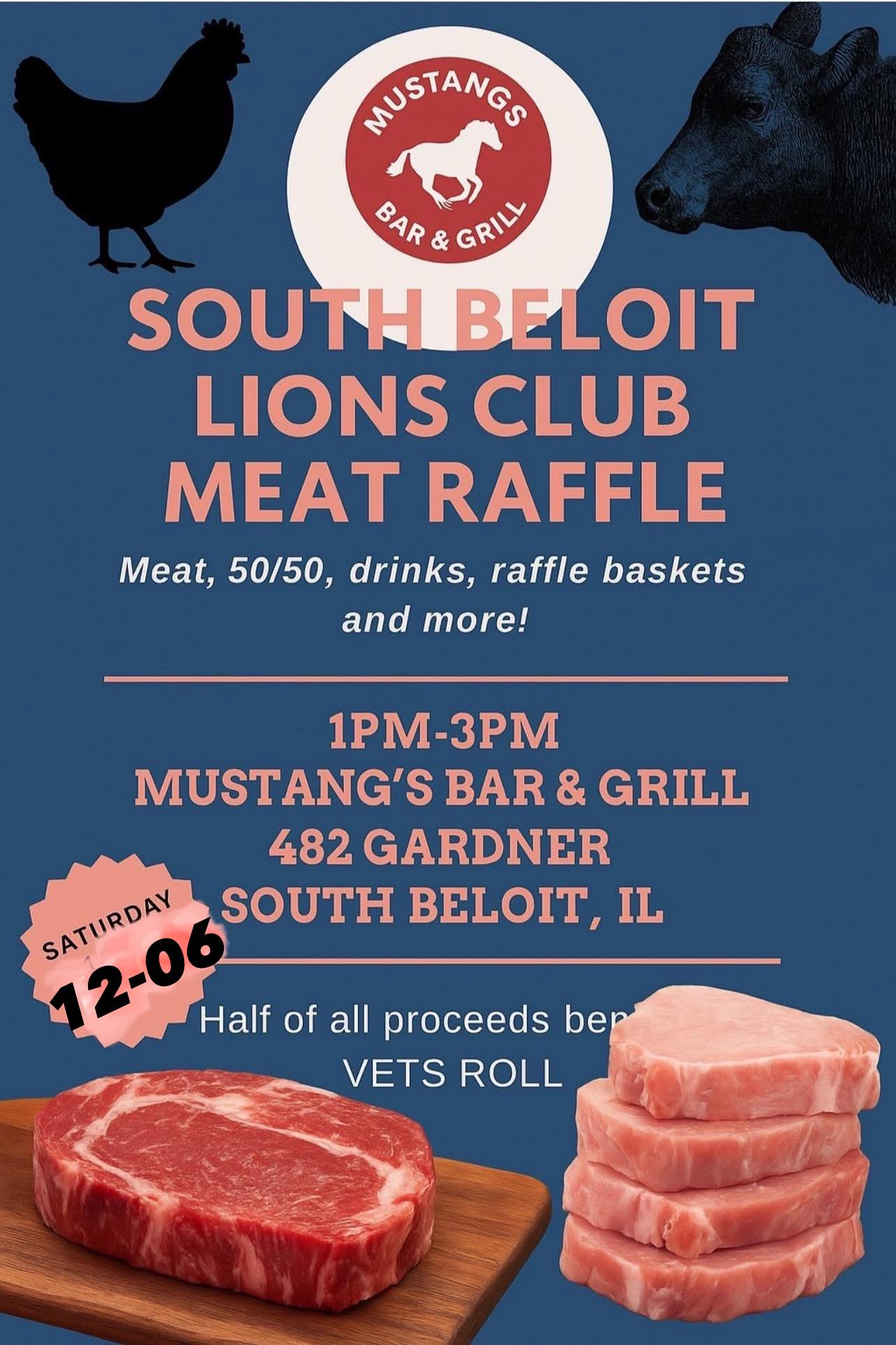 🔥 This Saturday 🥩South Beloit Lions... - Mustangs Bar Grill | Facebook