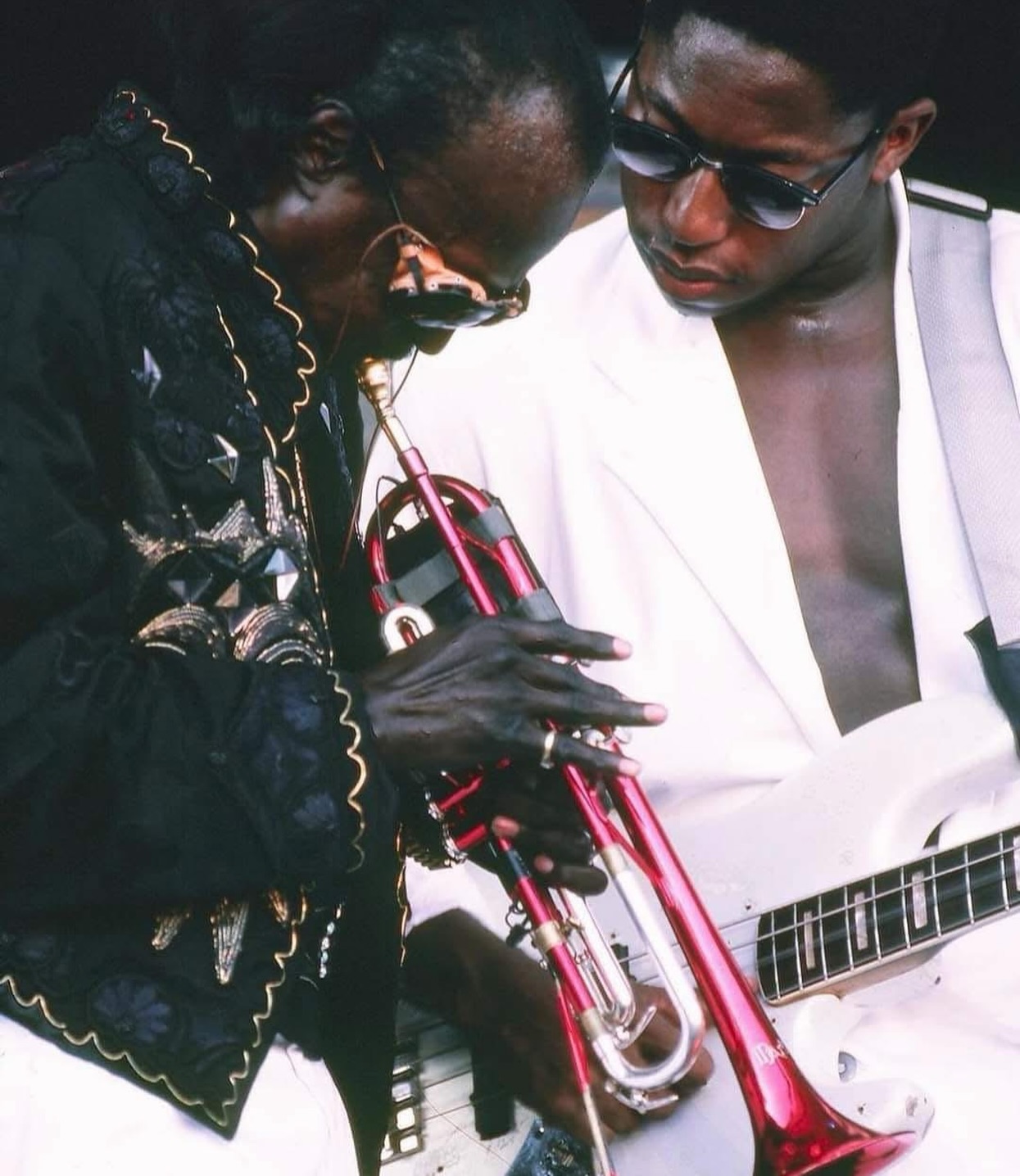 Miles and I in Japan in 1985 at the Live Under The Sky Jazz 