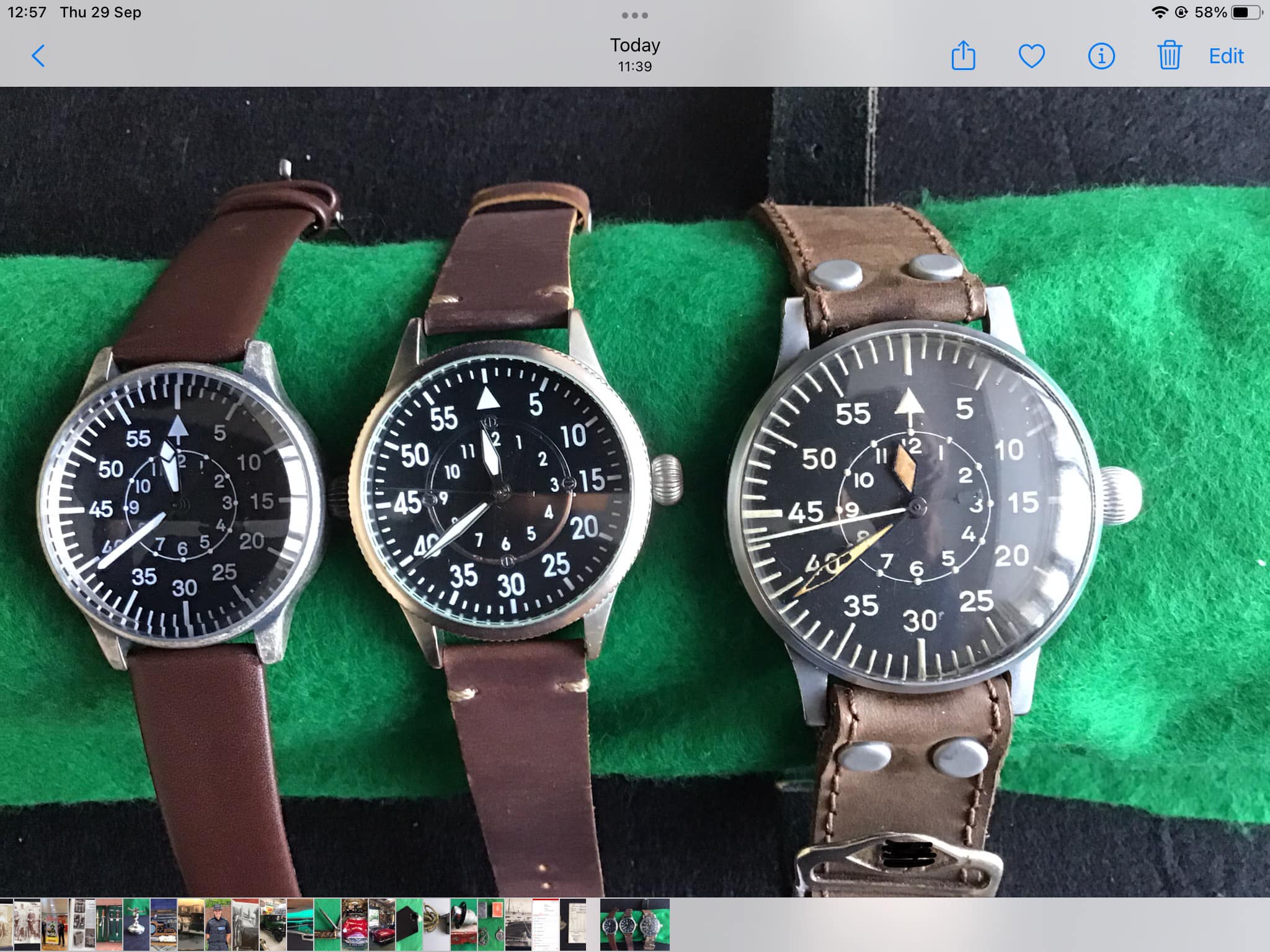 Left to right, modern quartz, homage mechanical FL22882 and the 