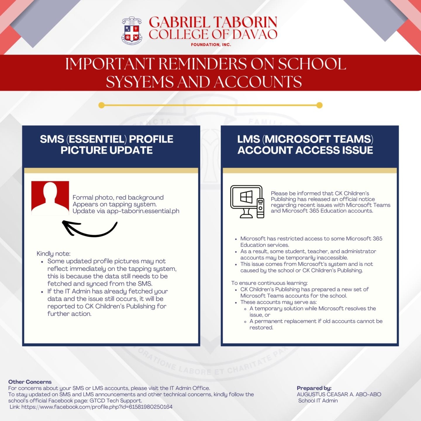 Gabriel - Attention, Taborinians! Please be guided by the latest ...