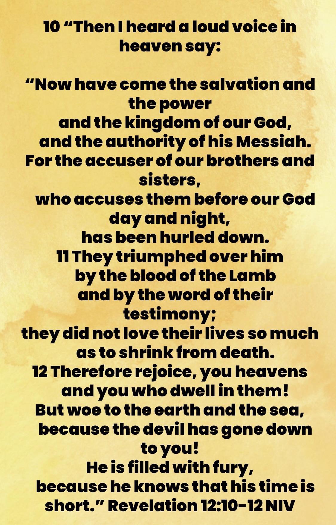 MORNING BREAKFAST Revelation 12 10 12 NIV 