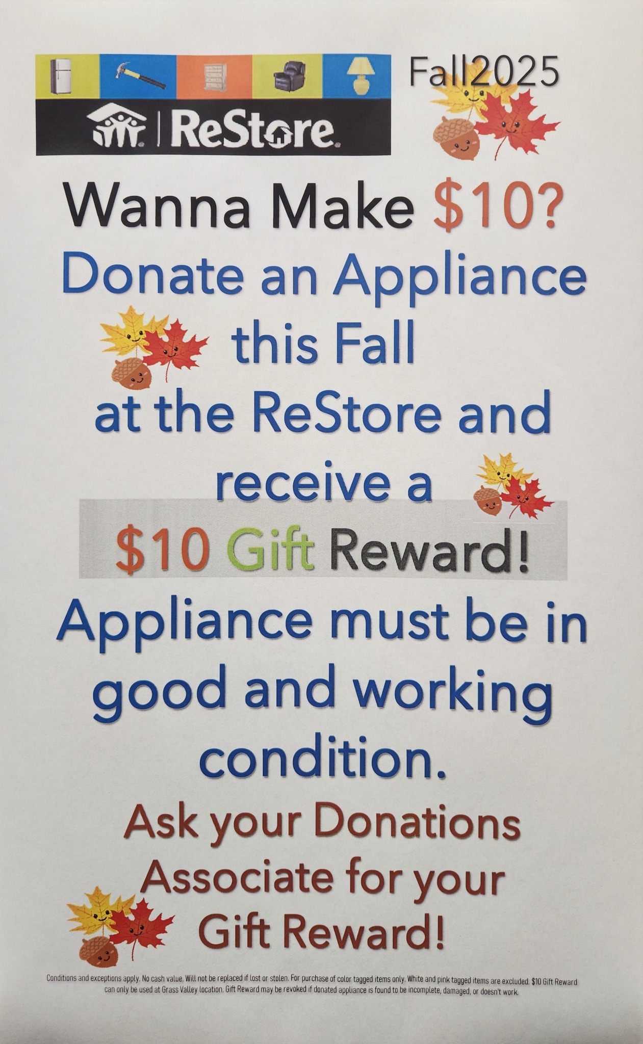 ReStore - 🫵Wanna make $10 while supporting a good cause? This FALL ...