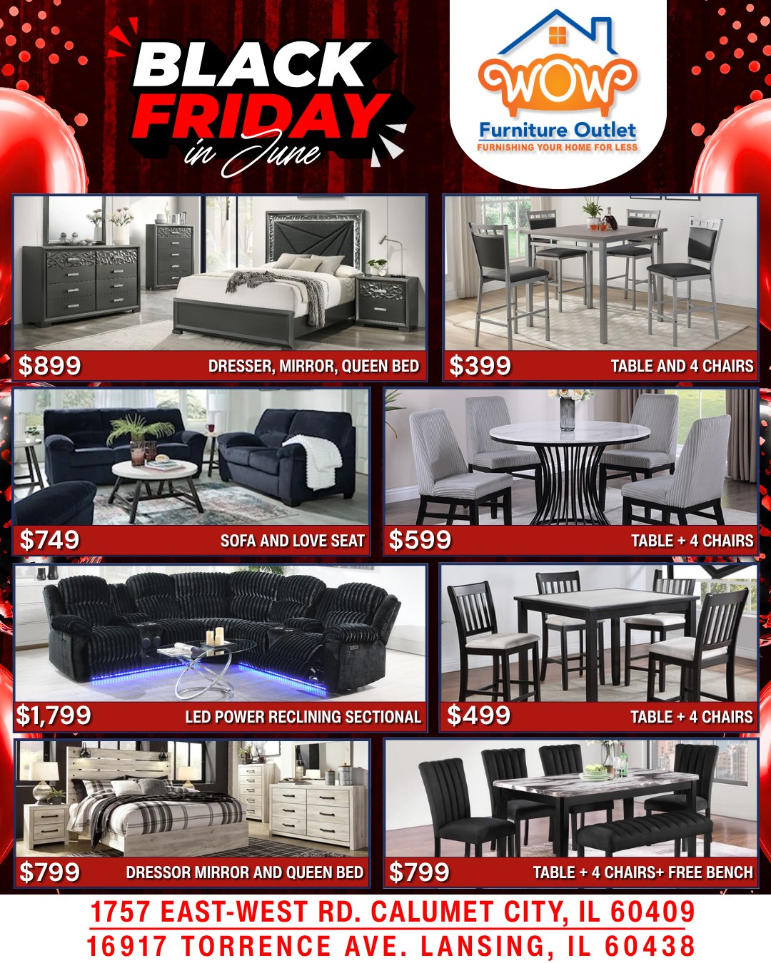 🎉 June has never looked this good at WOW Furniture Outlet! 💥 We're dropping Black Friday-style prices on furniture throughout the store. 🏃 Blink and you might miss these jaw-dropping deals! 📍