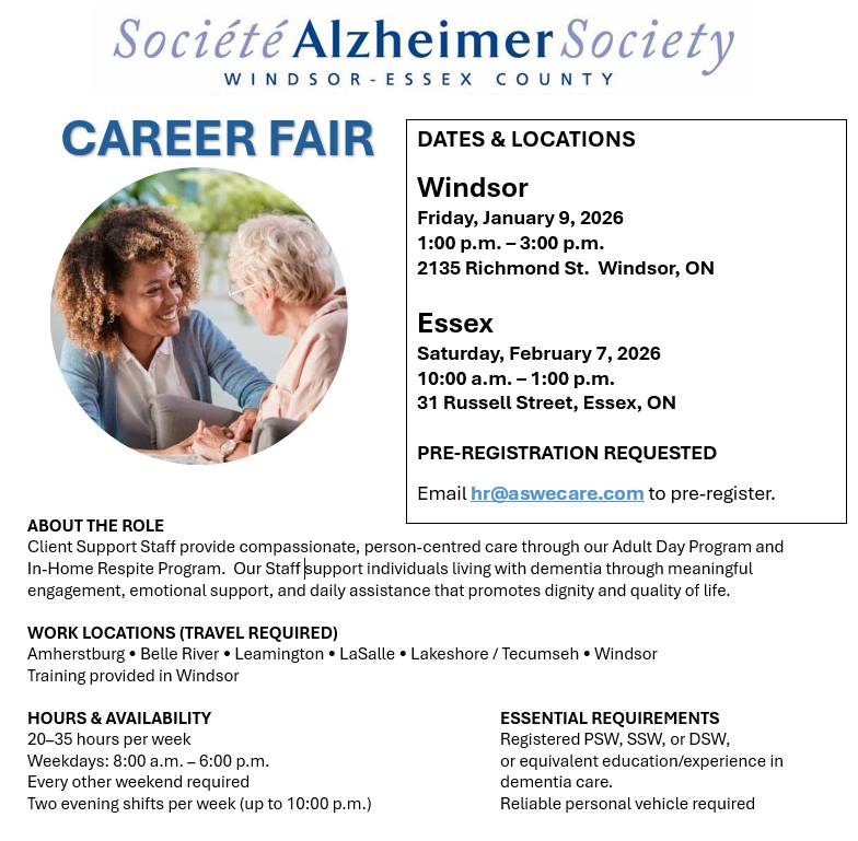 For all inquiries and to pre-register please contact hr@aswecare