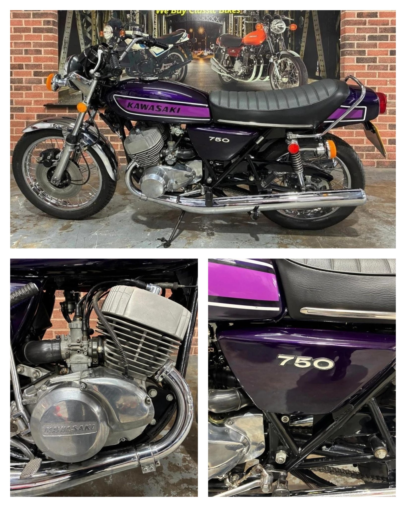 Ad: 1974 Kawasaki H2 750 Mach IV - Pretty in purple 🤩 On eBay
