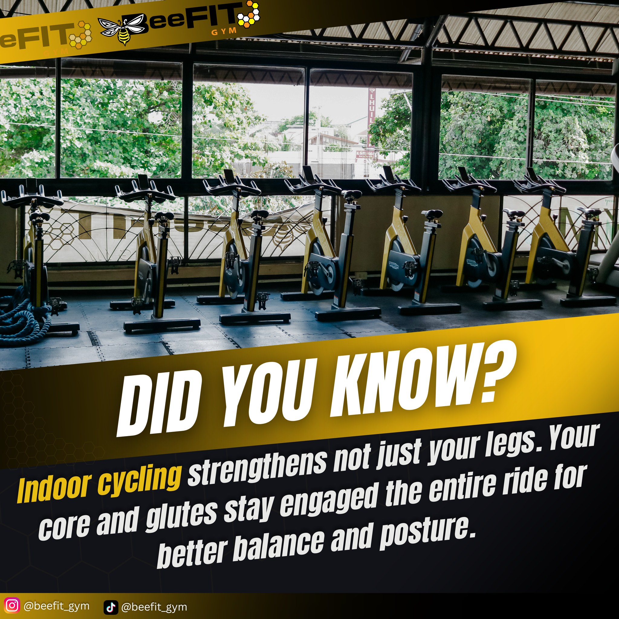 Beefit - Did you know? 🚴‍♂️ Indoor cycling isn’t just about your legs ...