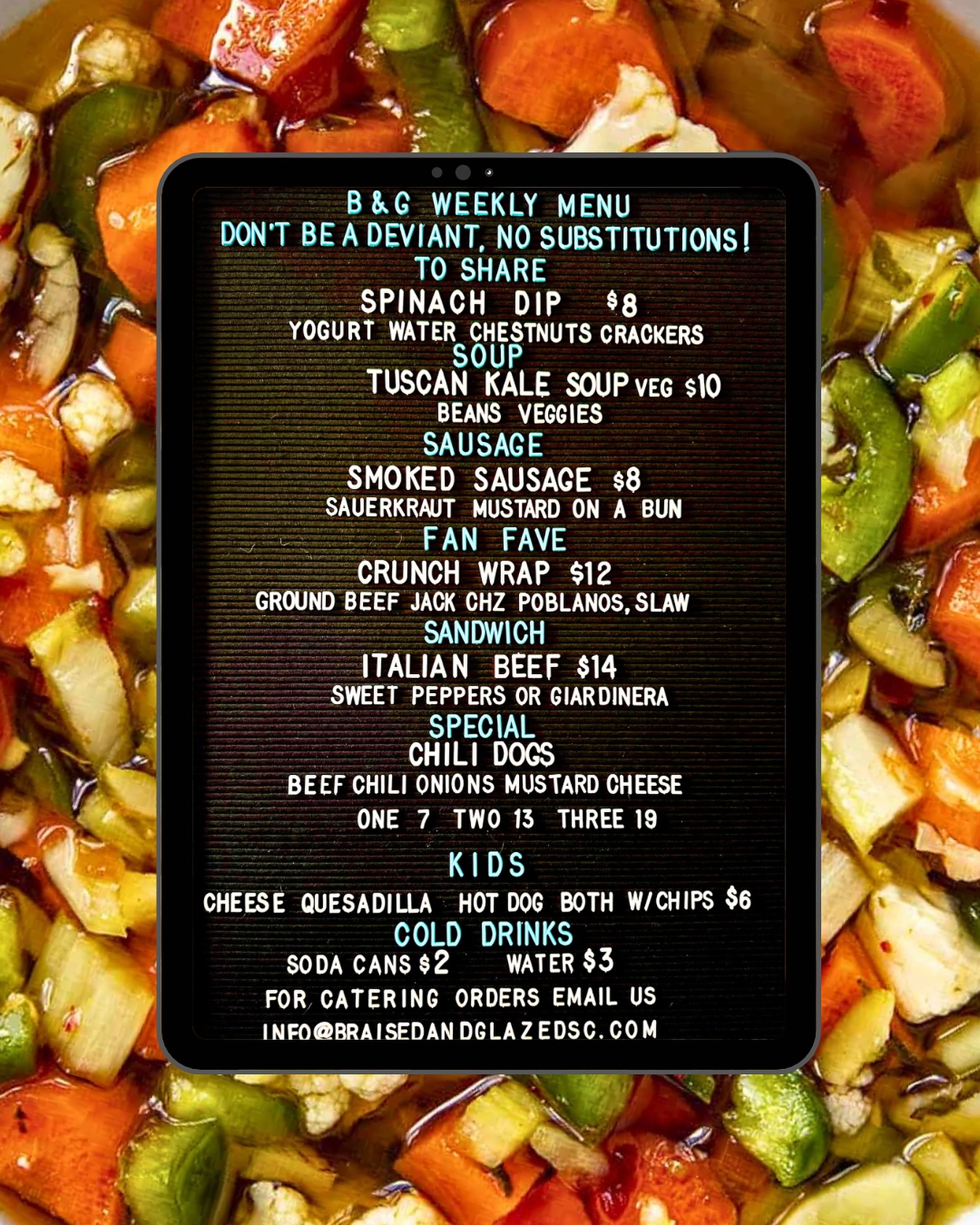 Menu for today! 🤟 See you at... - Braised & Glazed | Facebook