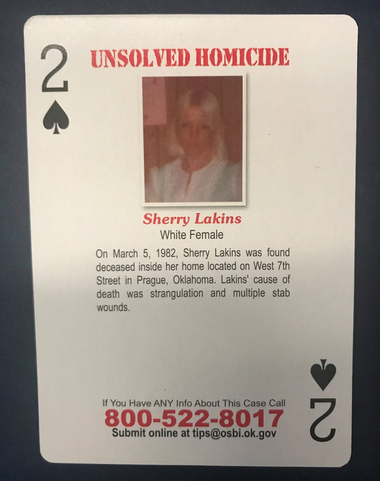 Cold Case Playing Cards -- Jane Chafton's nude body was found