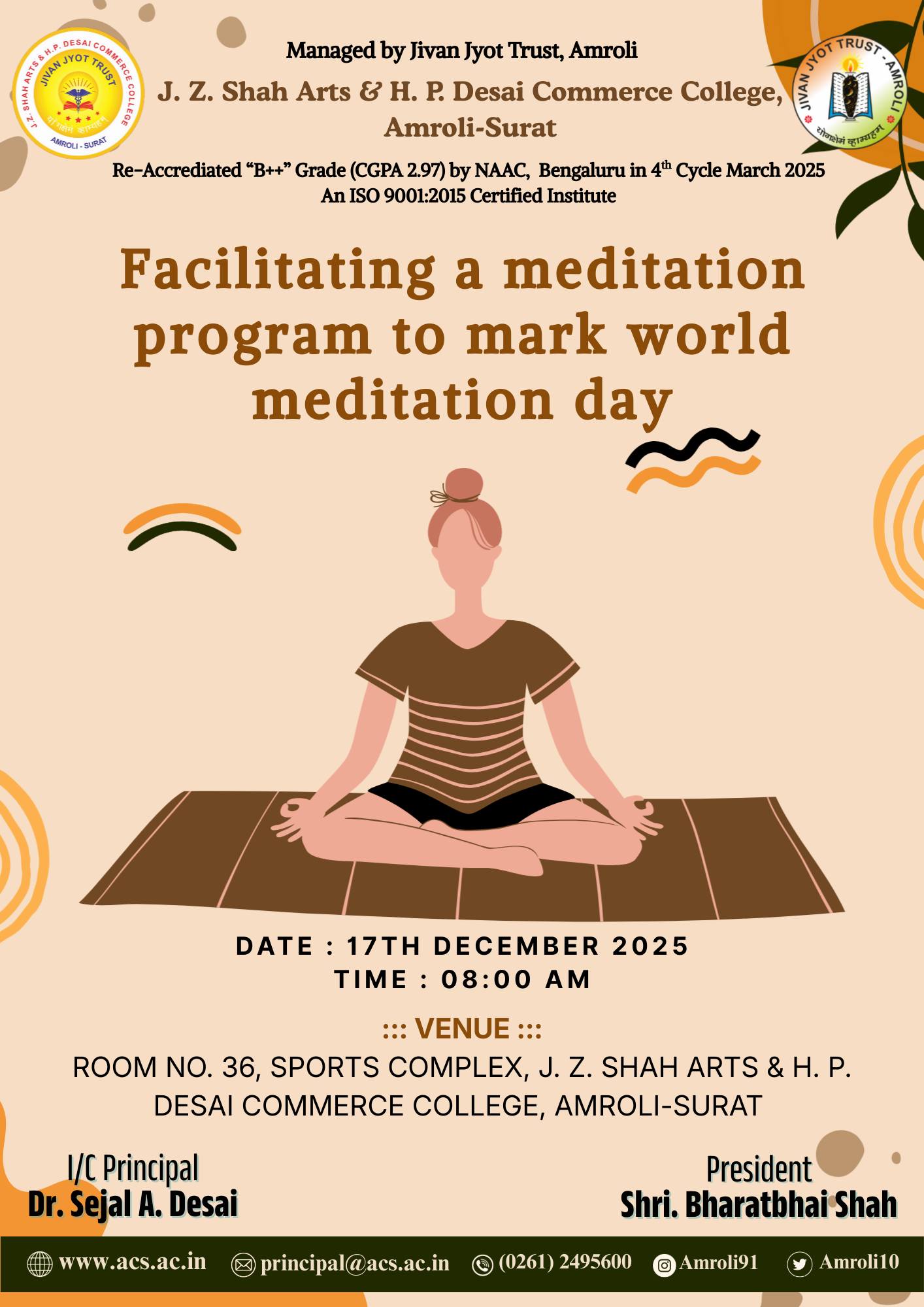 AmroliArts - Celebration of world meditation day On 18/12/2025 at 8:00 ...