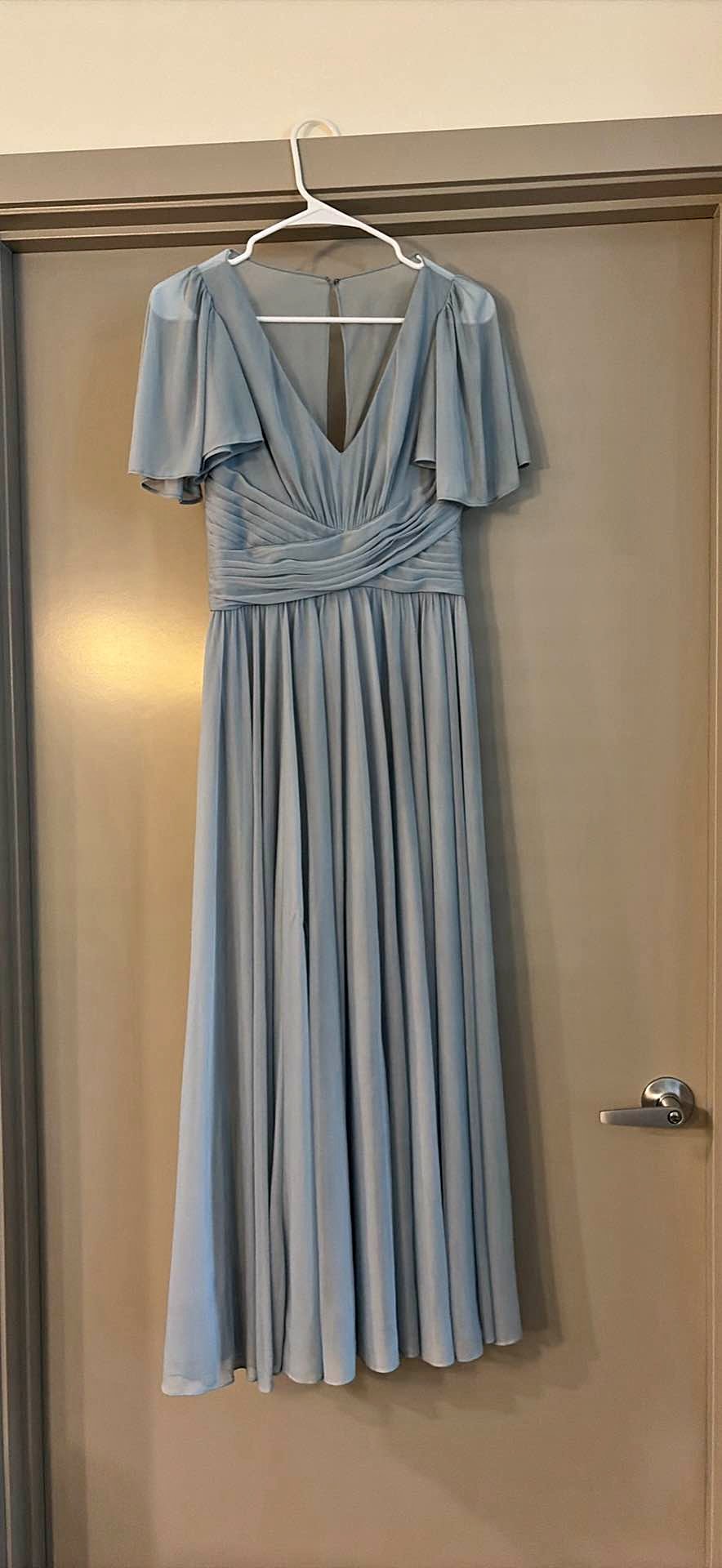 size 20 formal dress LaDivine PT004C Plus Fitted Long Off Shoulder Mexican Denim 195258-9TIS-STM Champagne/Gold Size:40/30
