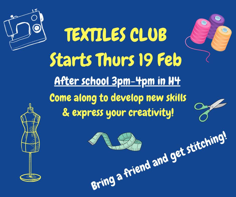 Lynwood - We’re excited to announce the launch of our Textiles Club ...