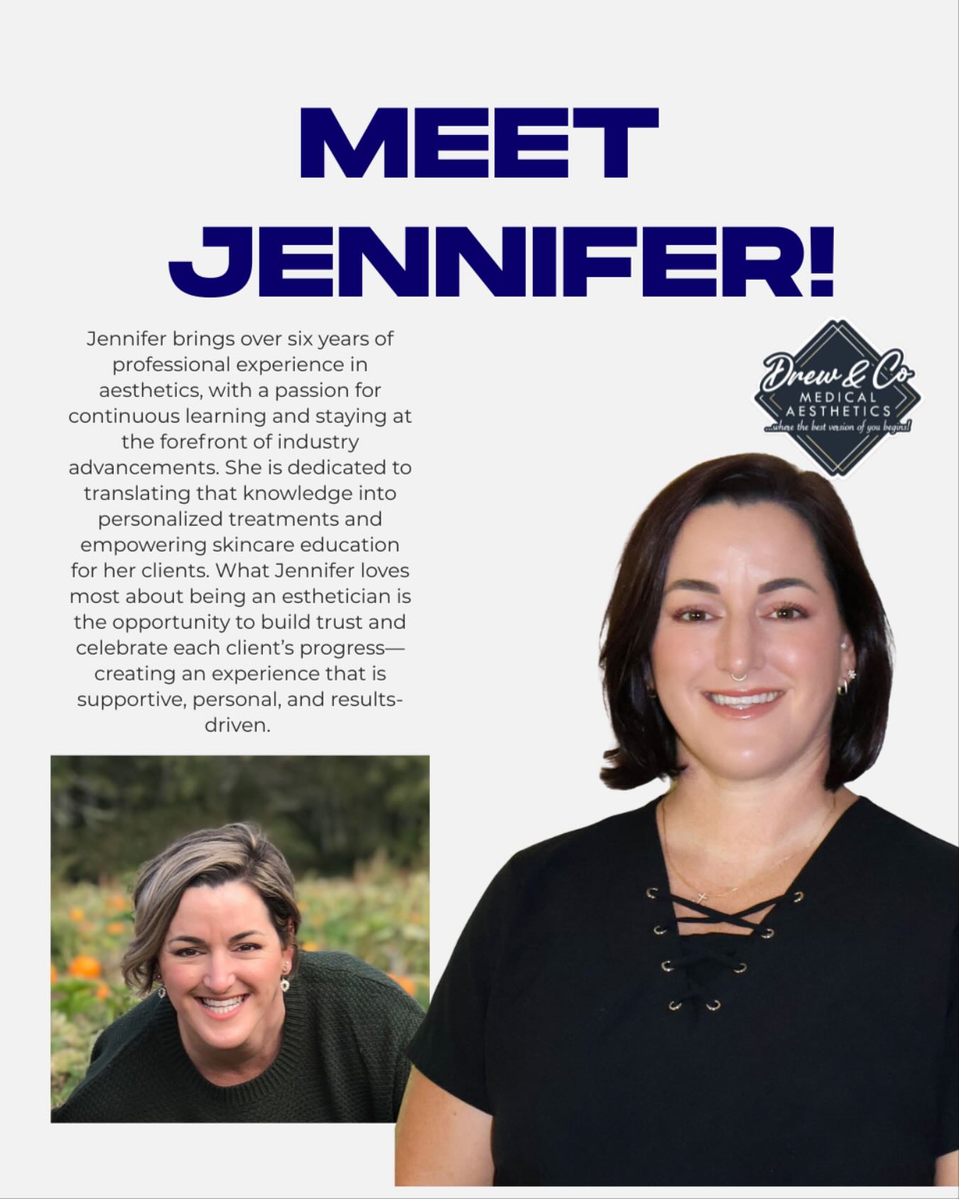 Drew - Meet Jennifer We’re so excited to welcome our new aesthetician ...