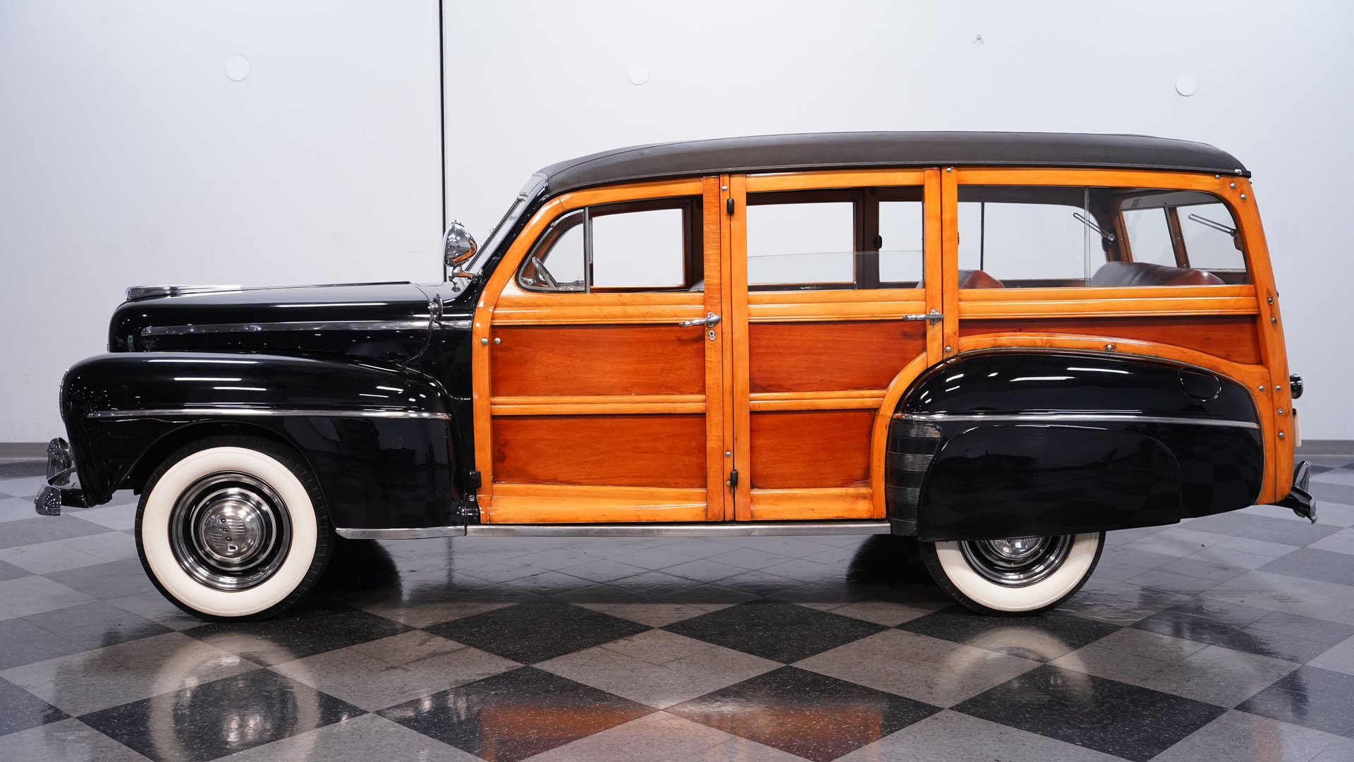 Classic 1947 Ford Woody Wagon, 226ci flathead inline six, black