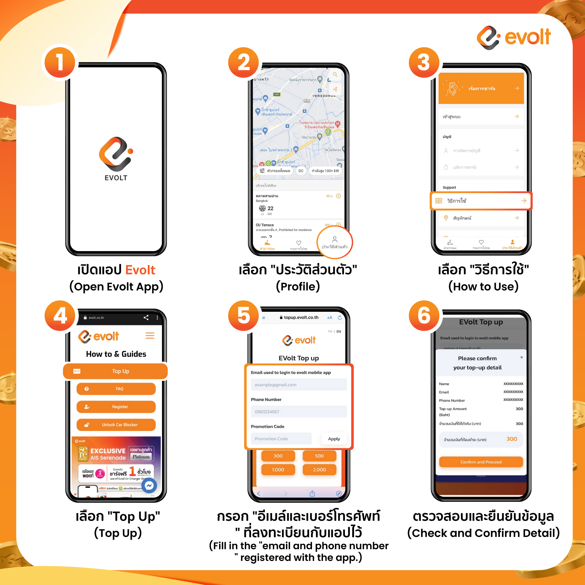 EVolt Thailand - 💳How to เติมเงินผ่านแอป Evolt🧡 .... | Facebook
