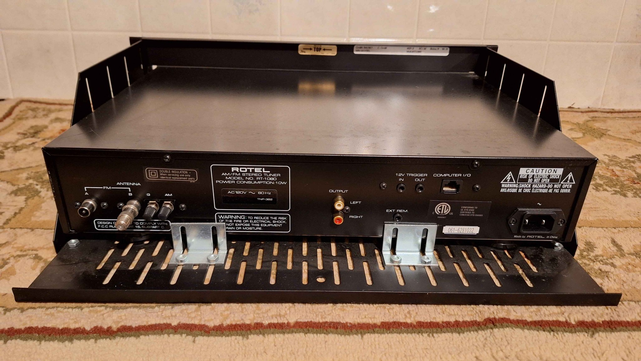 Rotel AM/FM Stereo Tuner RT-1080 w/ rack custom mount shelf (removable ...