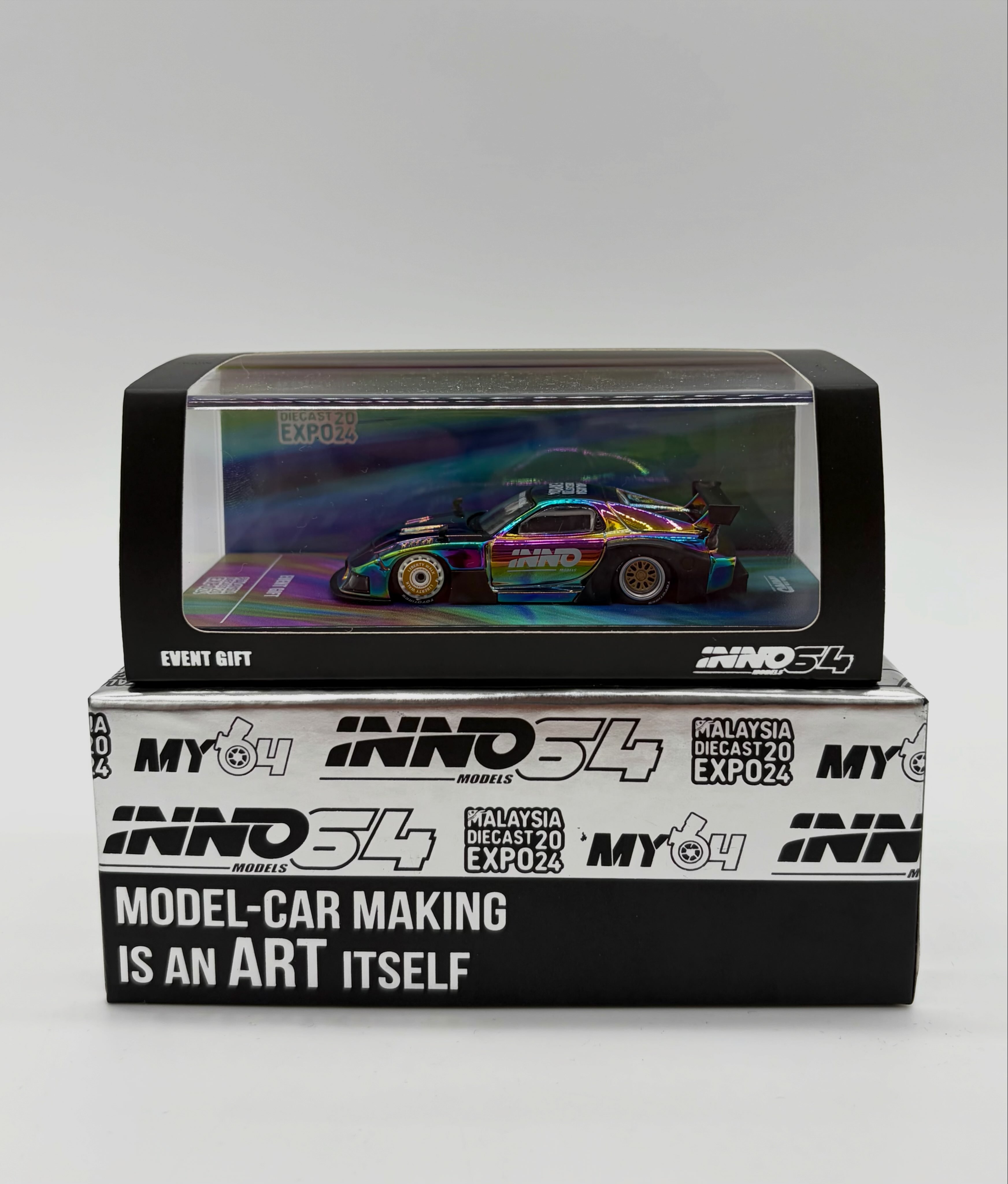 INNO64 LBWK Mazda RX-7 (FD3S) Iridescent Chrome Event Gift Model