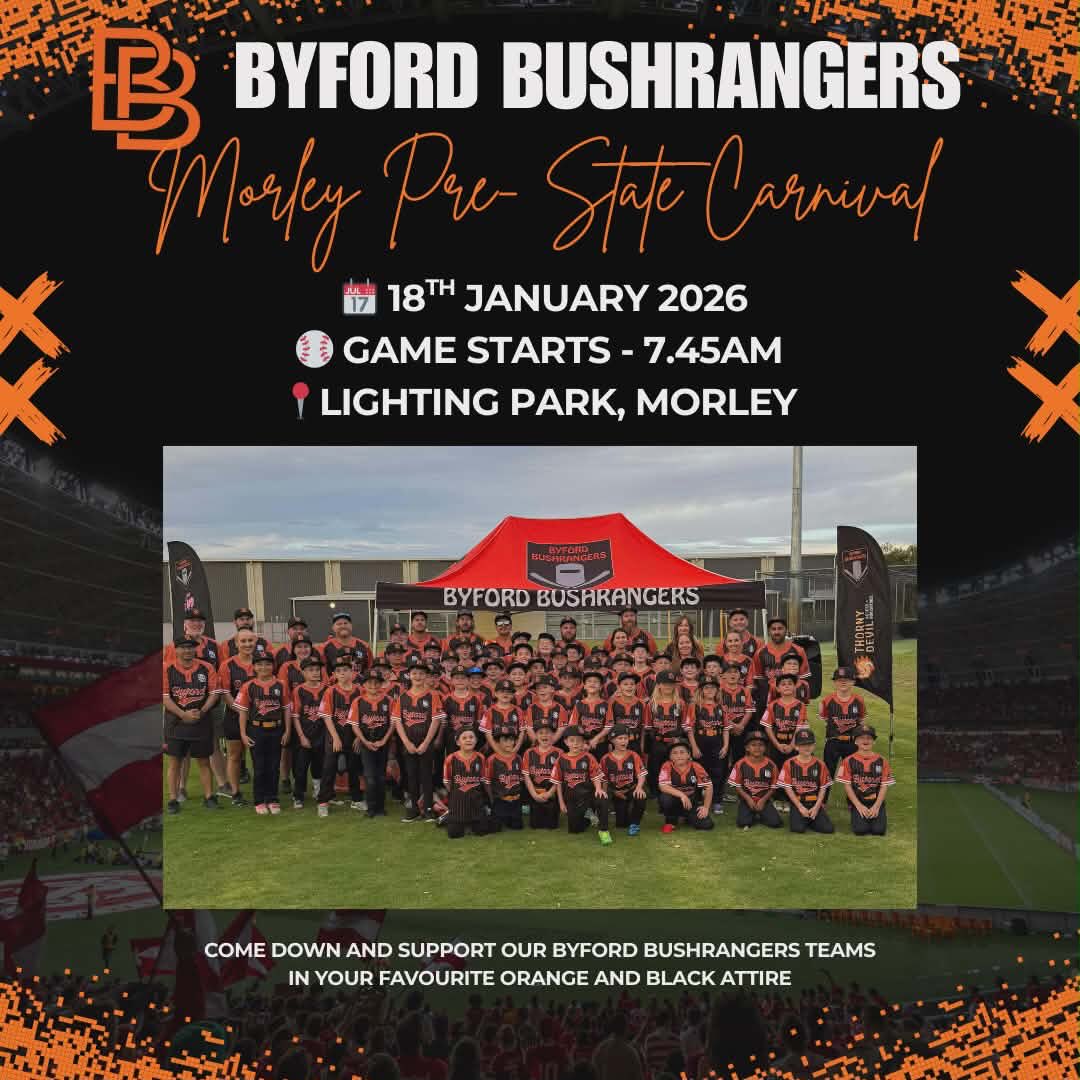 Byford - 🧡🖤 Game Day is almost here! 🖤🧡 The Byford Bushrangers are ...