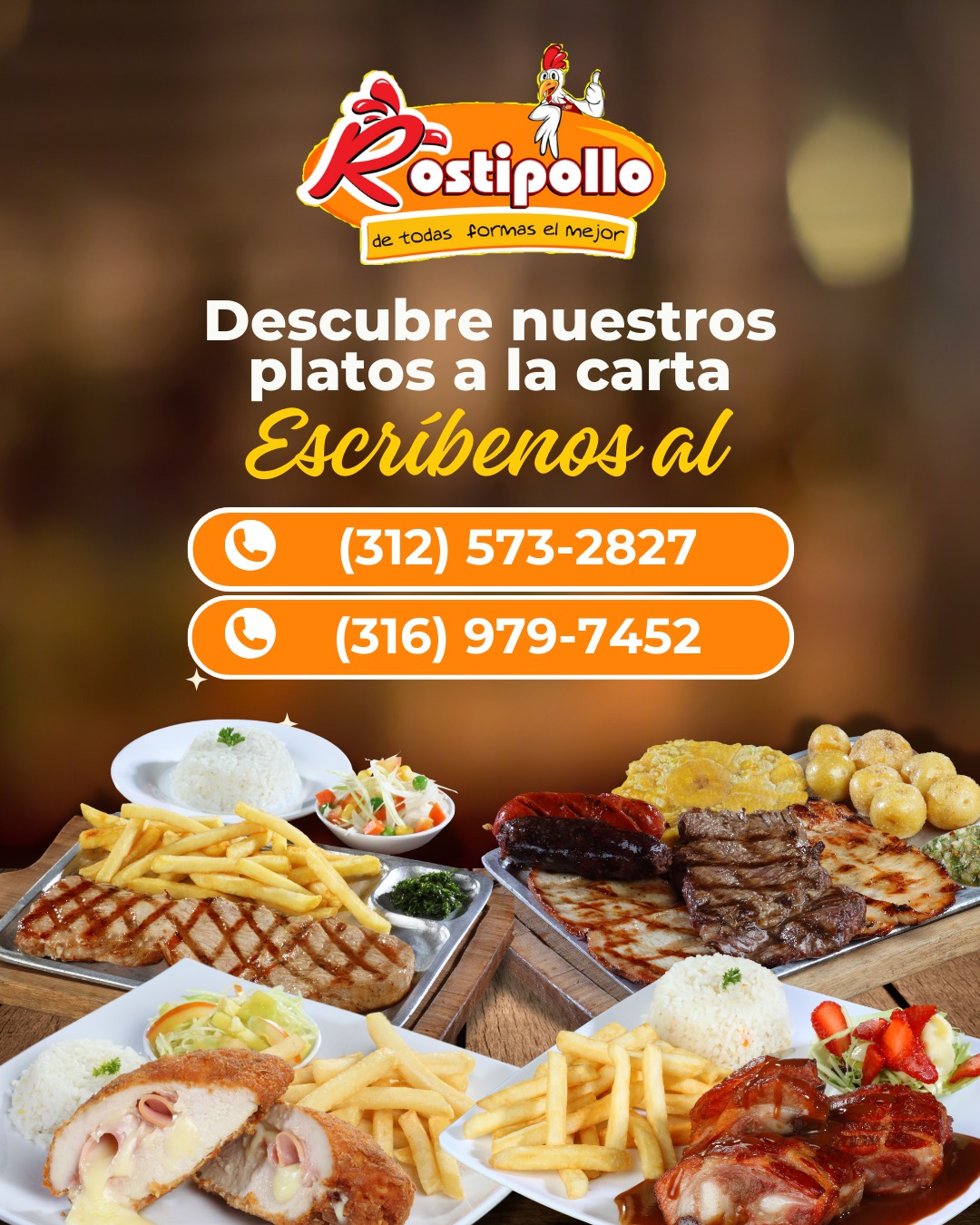 Rostipollo - Deliciosa Parrilla Rosty/ *Lomo de Res, Cerdo, Pechuga ...