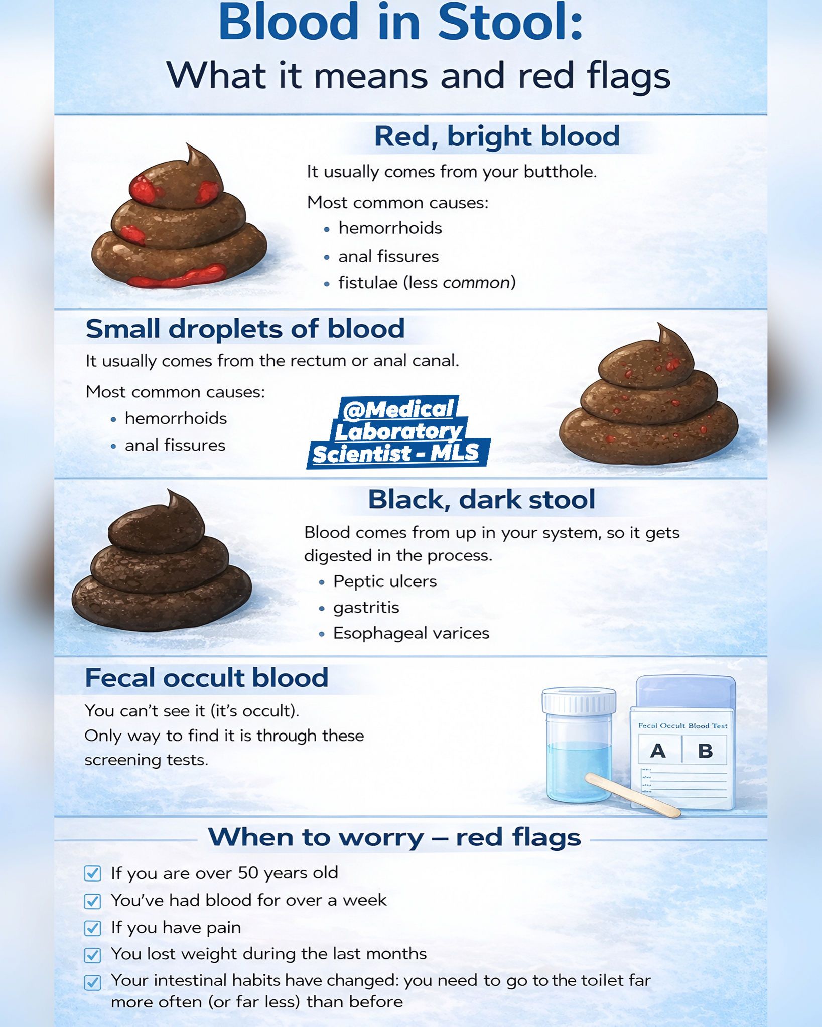 What blood in stool means and red flags