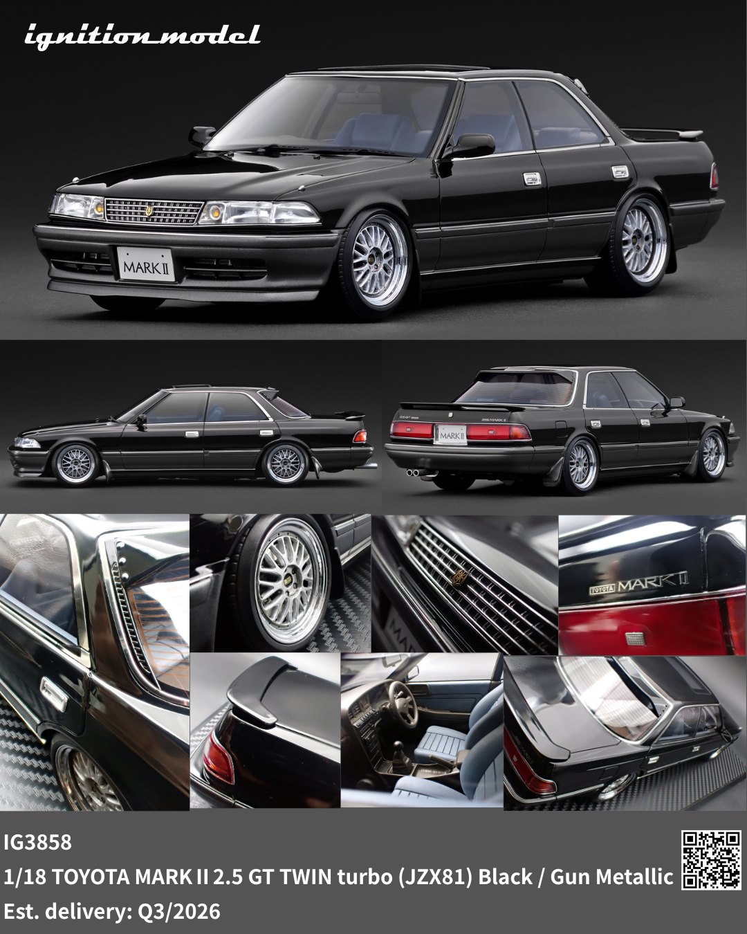 TOYOTA MARKⅡ2.5 Grande LIMITED (JZX81) Black/Gun Metallic