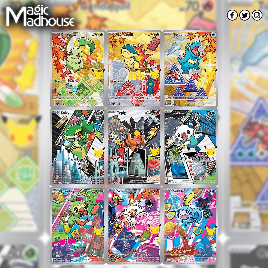 All 9 of the English versions of the Pokemon First Partner