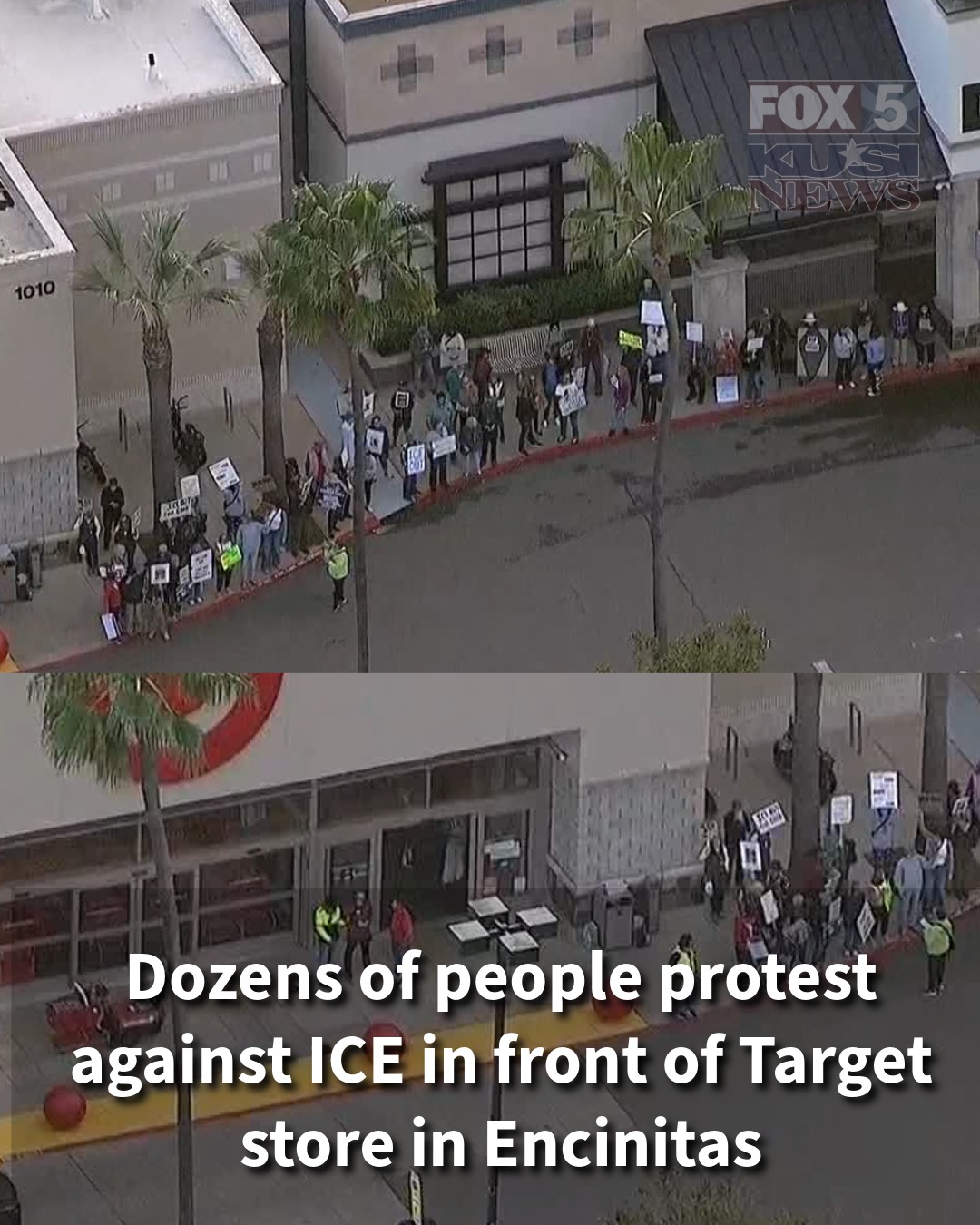 FOX - A group of people gathered outside a Target store in Encinitas ...