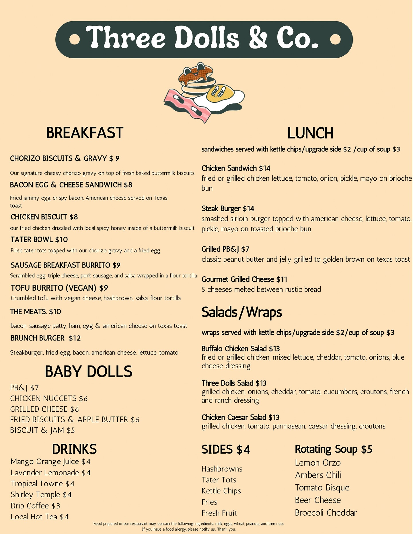 ⭐️menu reveal ⭐️... - Three Dolls & Co. | Facebook