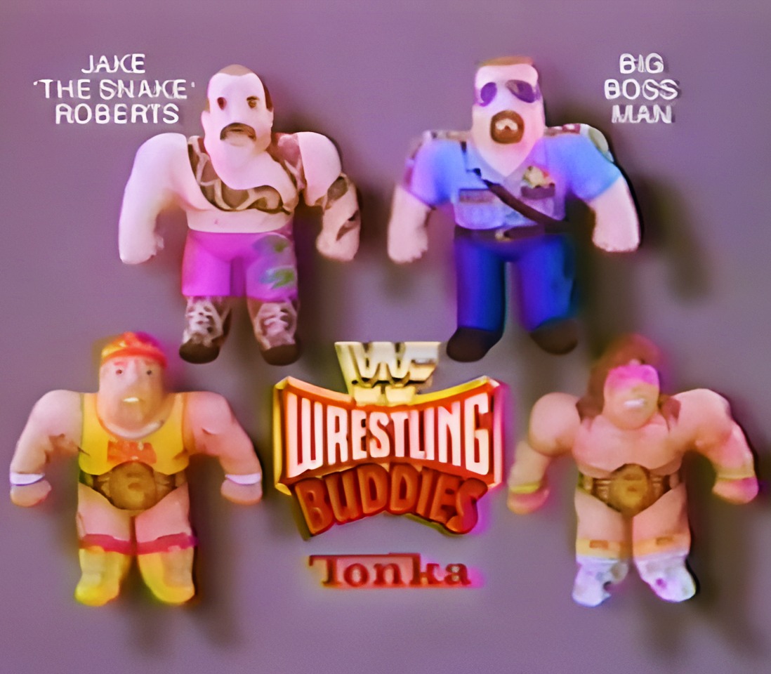 WWF Wrestling Buddies, from Tonka in 1990. These big, soft dolls