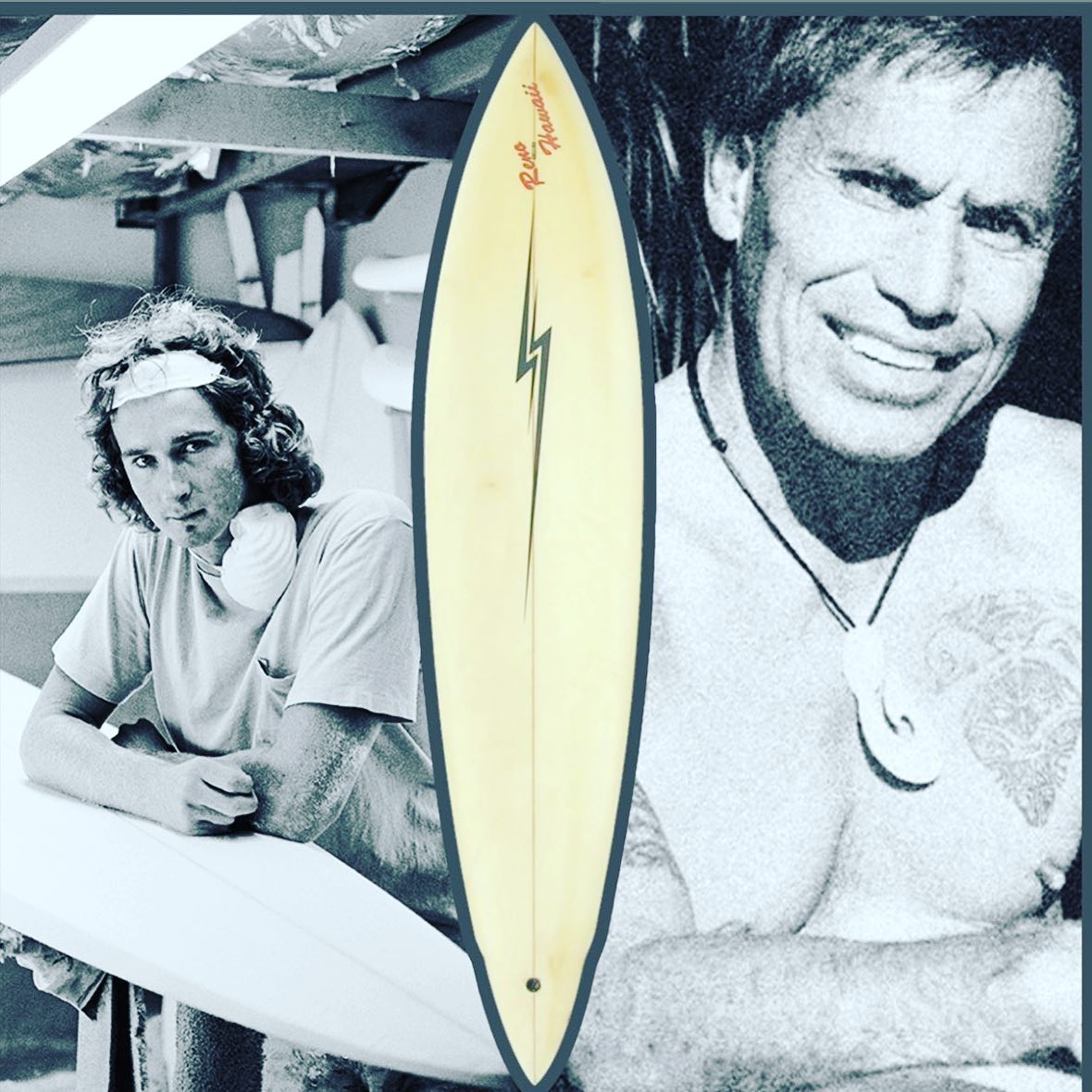 Vintage Yoshinoli Ueda surfboard from Lightning Bolt