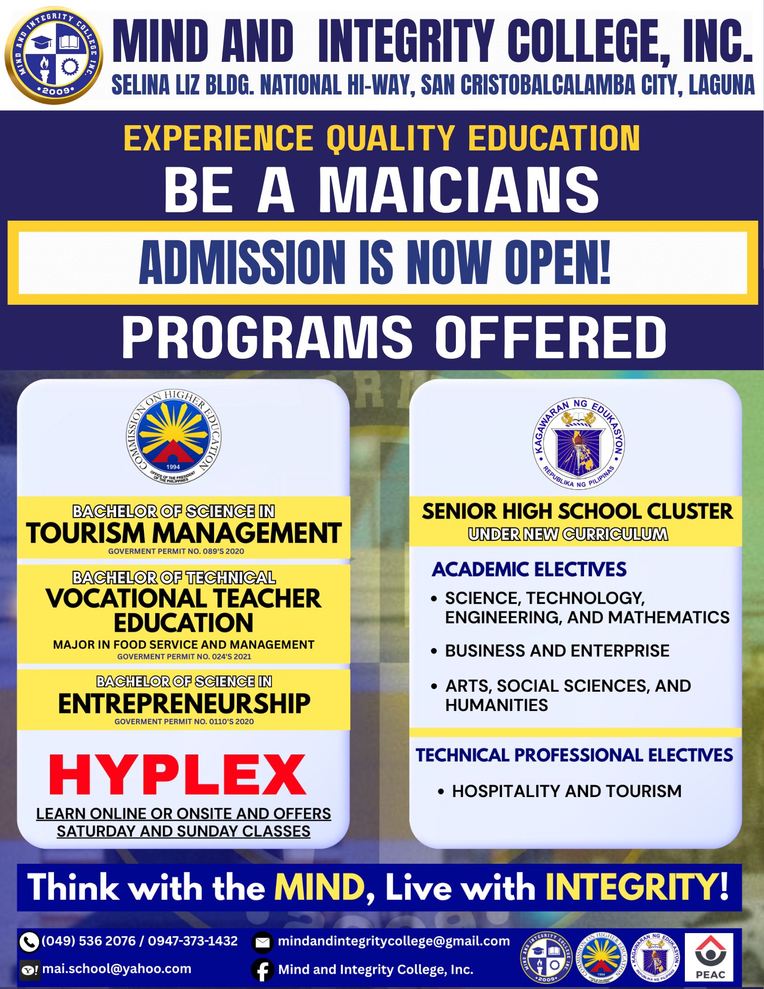 Mind and Integrity College, Inc. | Calamba