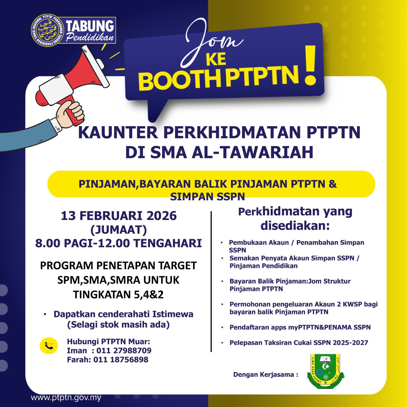 Team PTPTN di SMA Al -Tawariah Muar... - PTPTN Negeri Johor | Facebook