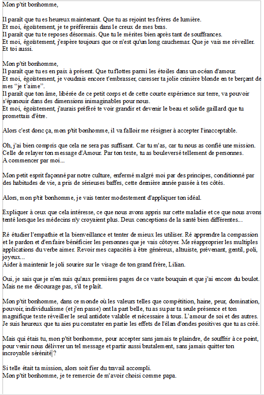 Guilhem Guilhem J Ai Toujours Su Que Le Texte Que J Ai Lu Pour Ton Depart Mon P Tit Bonhomme Il Y A Un An Deja Avait Ete Ecrit Par Toi A Travers Moi
