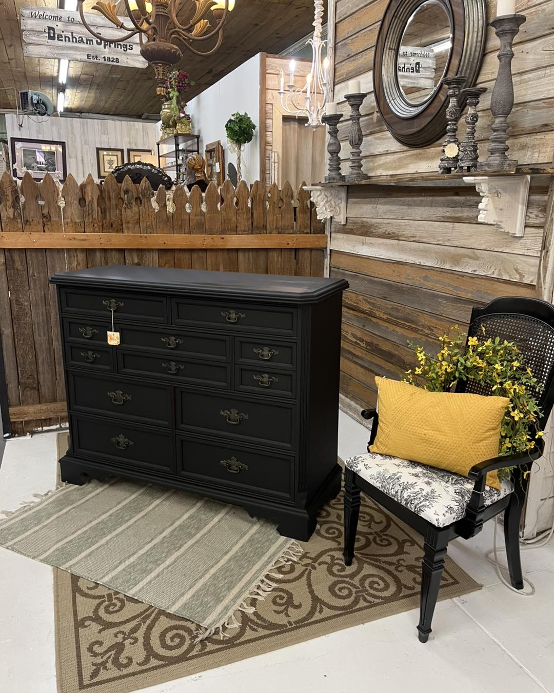 bassett black dresser SOLD!! New arrival- this tall elegant 9 drawer Dresser! # #blackdresser #bassettfurnituredresser #rustyroostervintageshops Size:XL petite Birch Veneer and Mdf Scode:B0000 Men's Florsheim, Rucci Wingtip