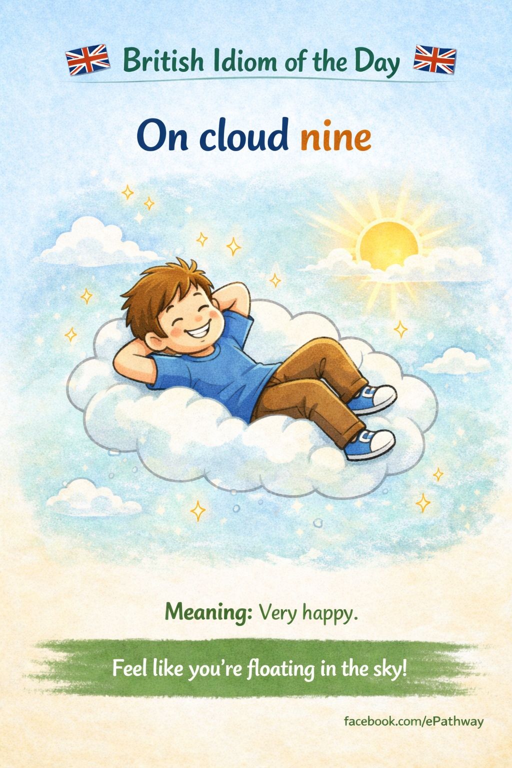 Meaning of on cloud nine idiom