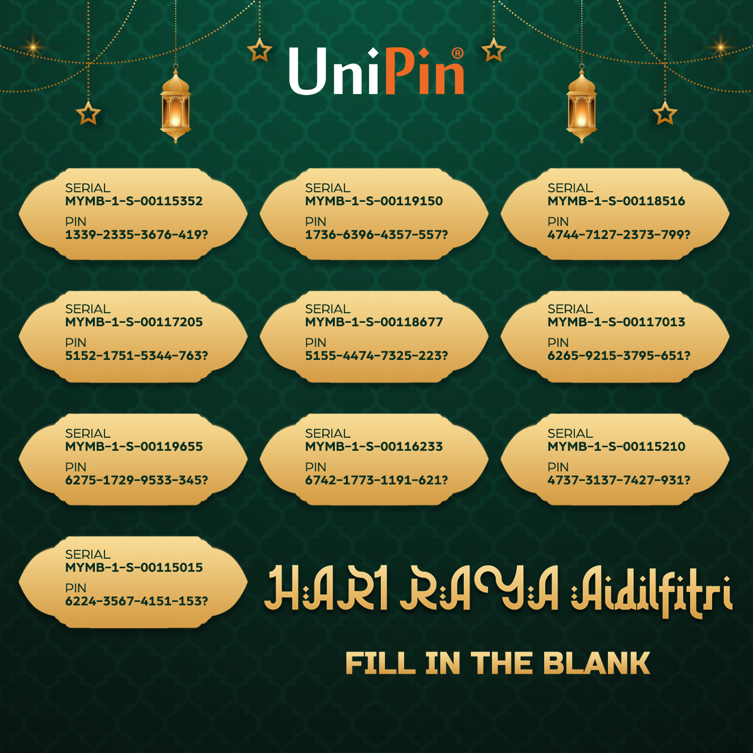 UniPin - Here are the LAST FREE CODES for you all! GRAB... | Facebook