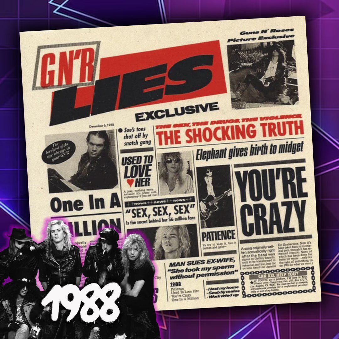 Guns N' Roses released their second studio album 'G N' R Lies' 36