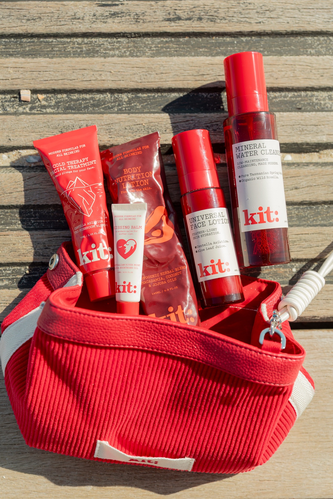 Effortless, summer skincare? kit: has it in the (red) bag 