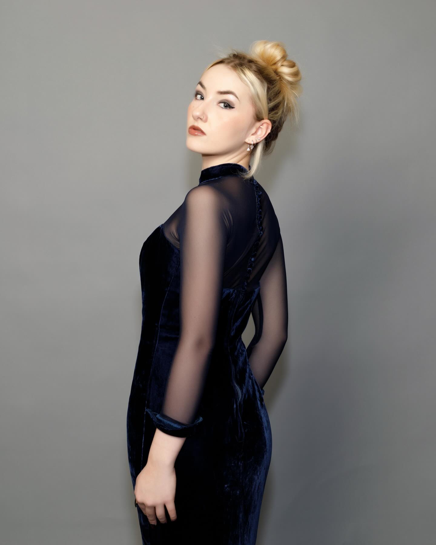 90s blue velvet NYE dress at Clash Dayton