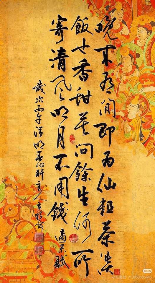 晚來有閑即為仙， 粗茶淡飯也香甜。 莫問餘生何所寄， 清風明月不用錢
