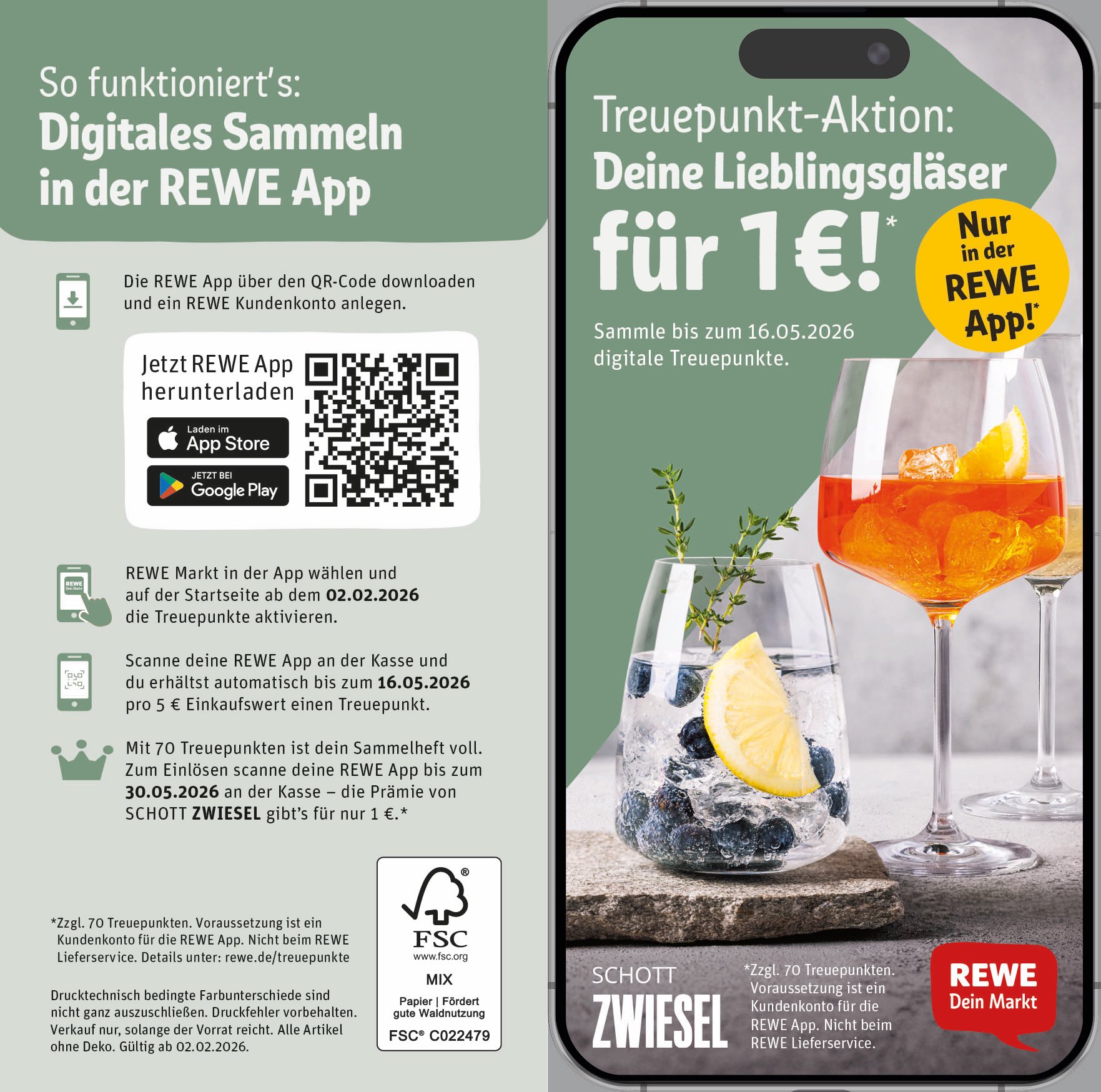 🍷 Mehr Genuss für deinen Alltag Mit der aktuellen REWE Treueaktion in der App kannst du dir hochwertige Gläser von SCHOTT ZWIESEL zu einem unschlagbaren Vorteilspreis sichern – nur 1 € pro