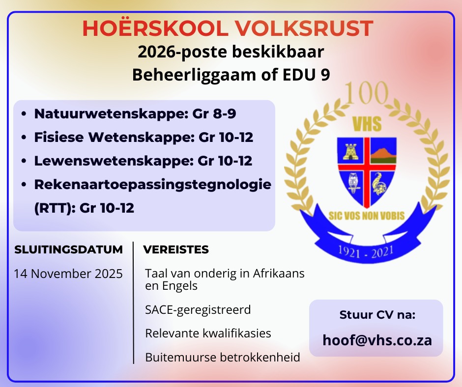 Volksrust High School / Hoërskool Volksrust | Facebook