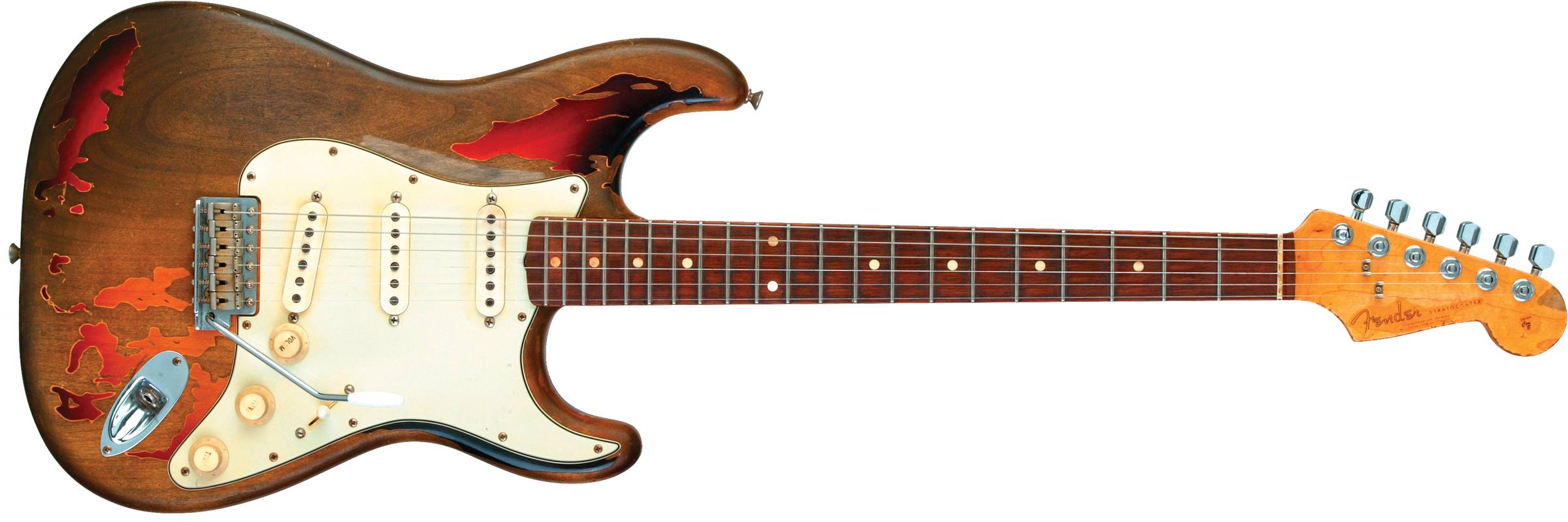 Unique American Deluxe Stratocaster guitar with shaved headstock