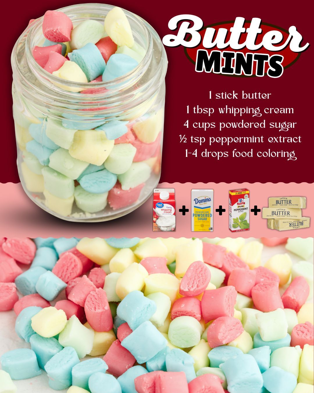 Lemons - BUTTER MINTS! Classic recipe! 🩷 1 stick butter 🩷 1 tbsp ...