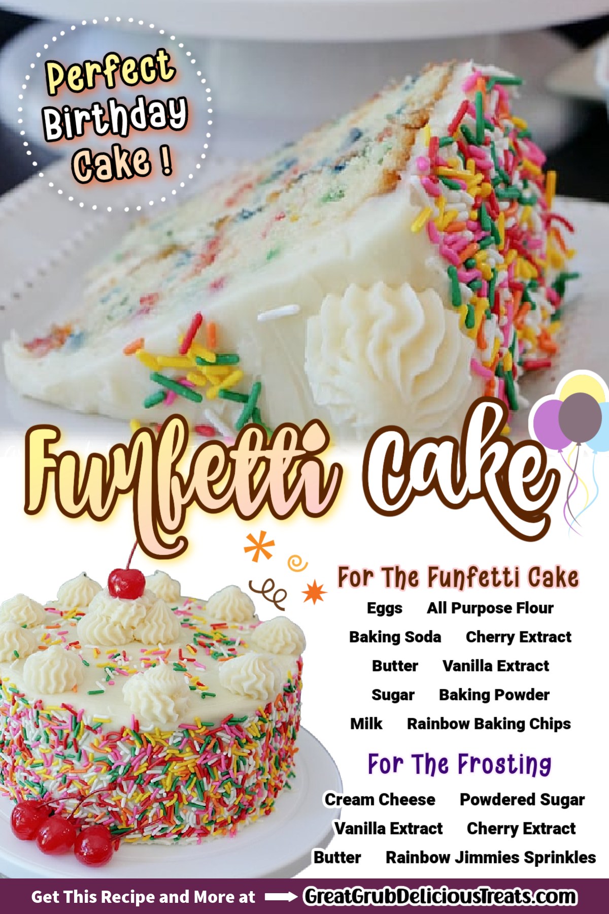 Recipes - FUNFETTI CAKE! 🎉🎂 The perfect cake for any fun day, like a ...
