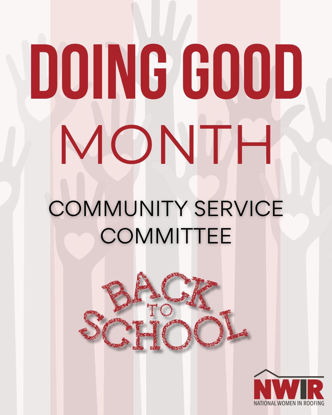 It's #DoingGood" month! We'll... - National Women In Roofing | Facebook