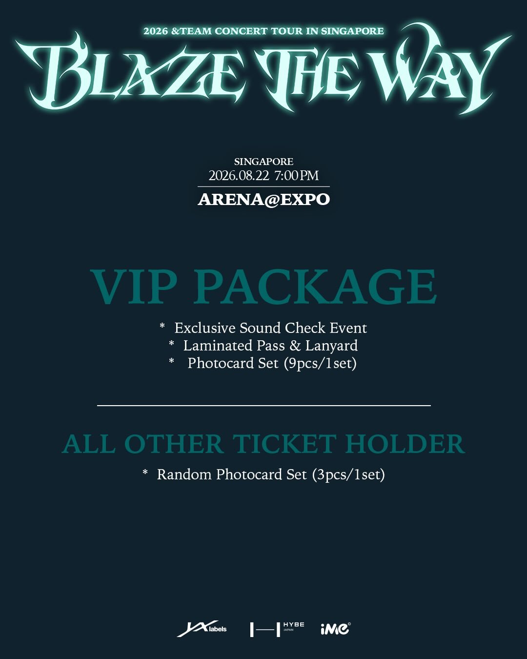 &TEAM BLAZE THE WAY シンガポール VIP 特典　 ニコラス 𝟐𝟎𝟐𝟔 &𝐓𝐄𝐀𝐌 𝐂𝐎𝐍𝐂𝐄𝐑𝐓 𝐓𝐎𝐔𝐑 '𝐁𝐋𝐀𝐙𝐄 𝐓𝐇𝐄