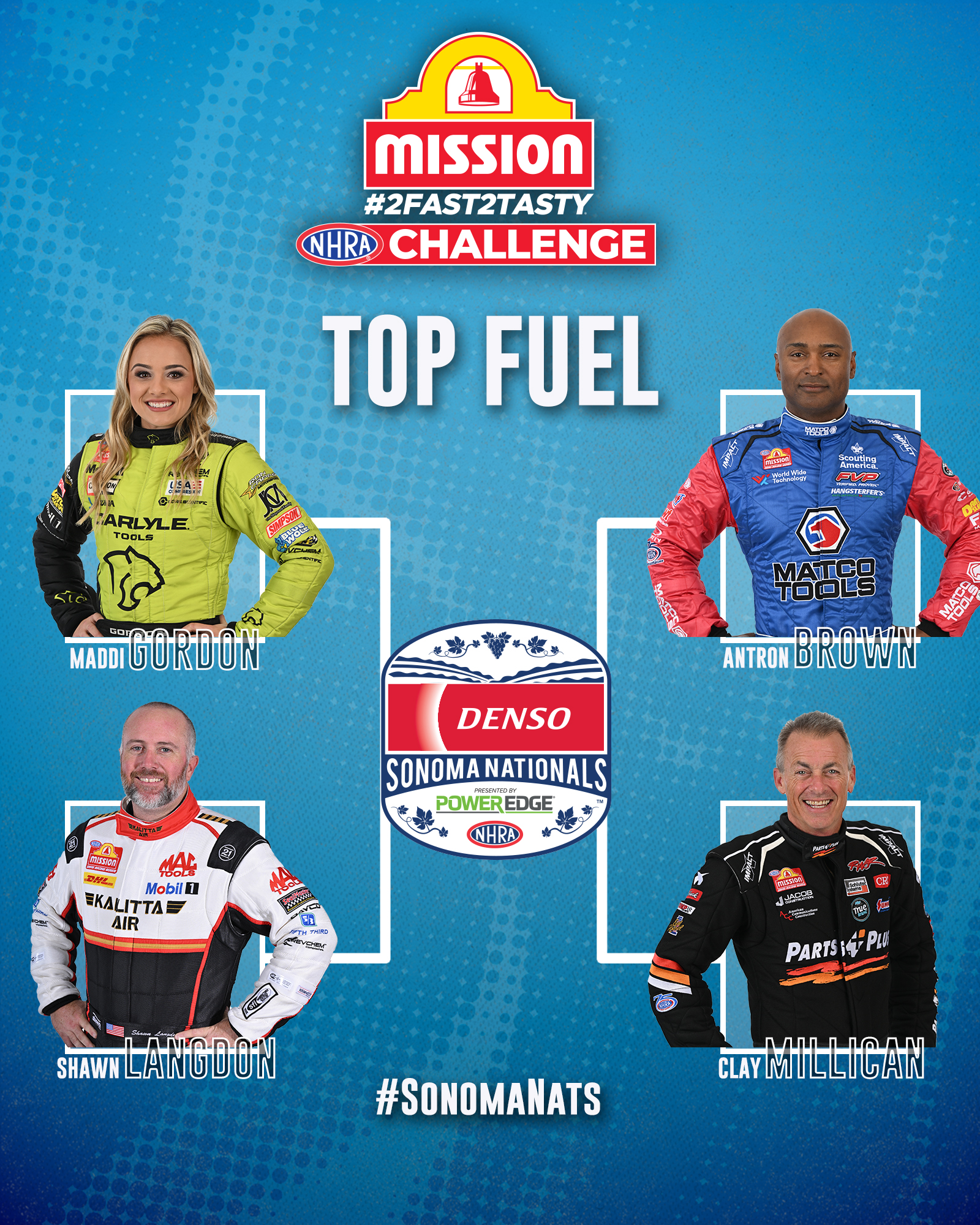 Here are your matchups for the Mission Foods #2Fast2Tasty